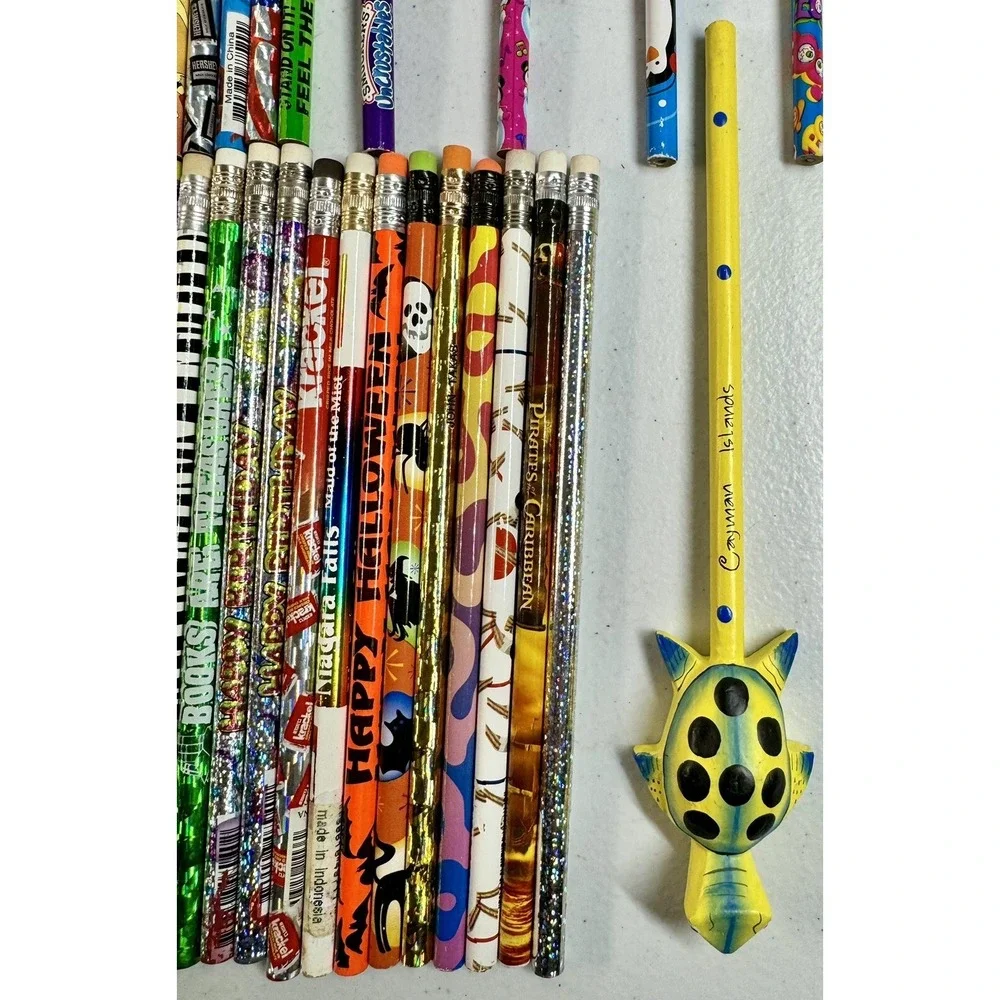*NEW* Lot of 72 Vintage 1990's Wood Pencils Holidays Brands Travel Unused